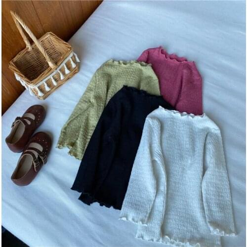 2021 New Stlye Girls Boys T-Shirt Full Sleeve Spring Fashion Cotton Kids Top 1-7t QI565