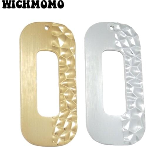 2019 New 2pieces/bag 75mm Aluminium Alloy Wire Drawing Rectangle Charms Big Pendant for DIY Necklace Earring Accessories