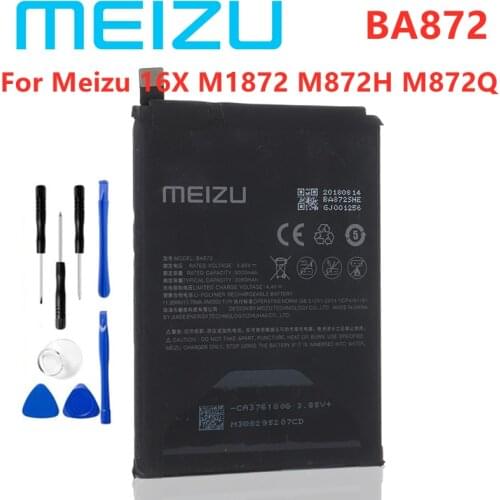 Meizu New Original 3100mAh BA872 Battery For Meizu 16X M1872 M872H M872Q Cell Phone + Free Tools