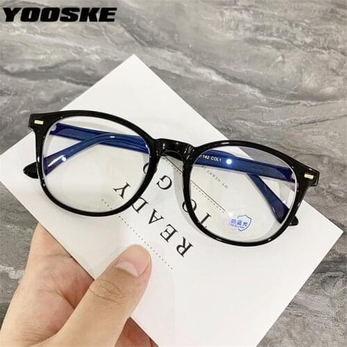 YOOSKE Fashion TR90 Glassses Frame Women Men Anti Blue Light Transparent Lens Optical Spectacles Vintage Computer Eyeglasses