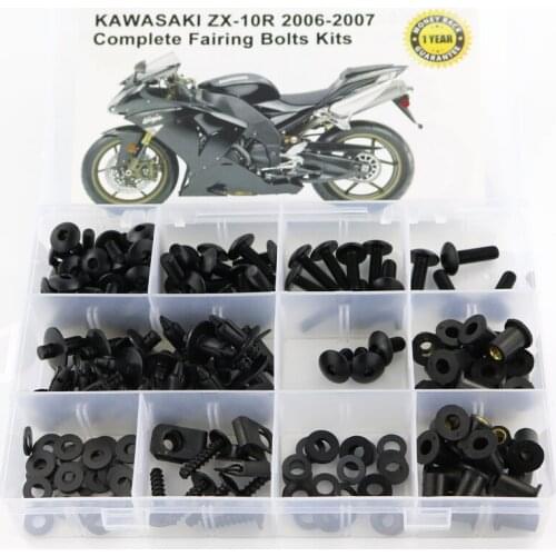 Fit For Kawasaki ZX10R ZX-10R 2006 2007 Motorcycle Accessories Full Fairing Bolts Kit Nuts Fastener Clips Nut Steel