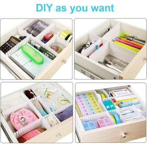 Adjustable Grid Drawer Dividers DIY Plastic Closet Separator Tidy Organizer Container For Underwear Socks Belt Office Supplies