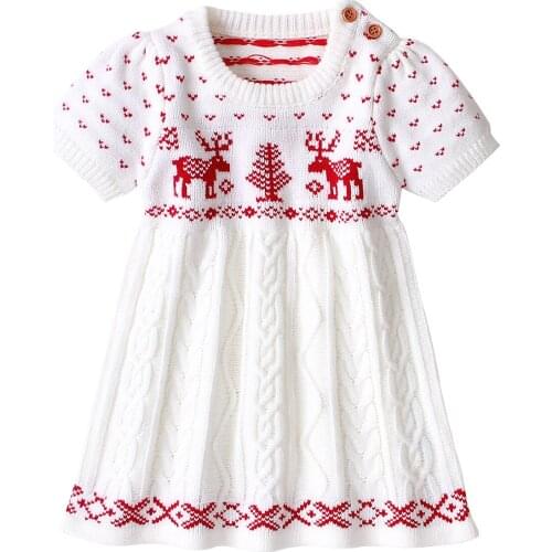 Christmas Newborn Baby Girl Clothes Girls Dress Clothing Infant Girl Dress Party Short Sleeve Princess Dress Children Clothes
