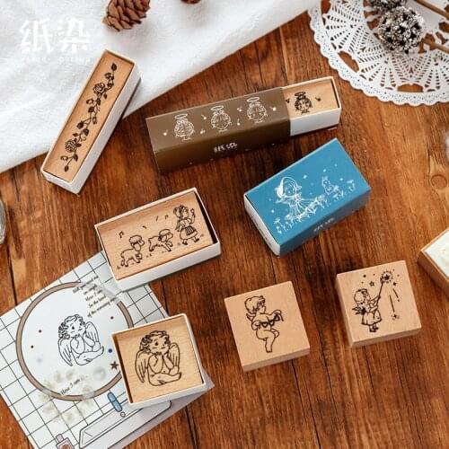 Vintage Rose Flower Girl stamp DIY wooden rubber stamps for scrapbooking stationery scrapbooking craft standard stamp