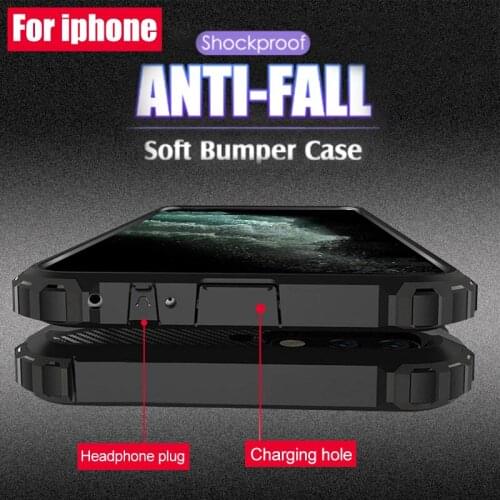 Luxury Armor Shockproof Case For On The IPhone 11 Pro XR X XS Max For IPhone SE 2020 8 7 6 6s PLus Silicone Bumper Case Cover