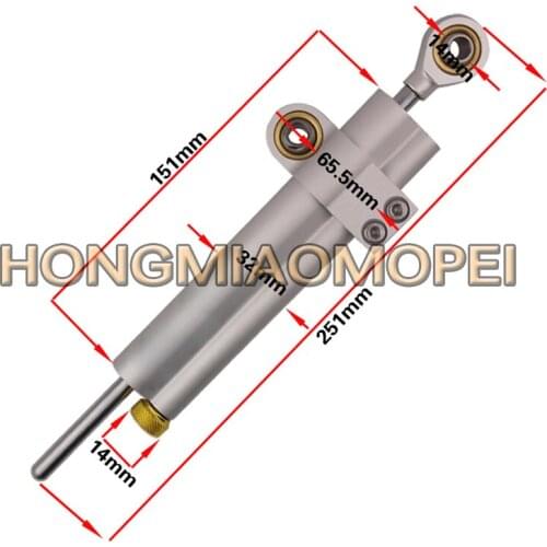Motorcycle Steering Damper Stabilizer Universal Adjustable , Motor Steer Parts & Accessories, Top Quality silver color