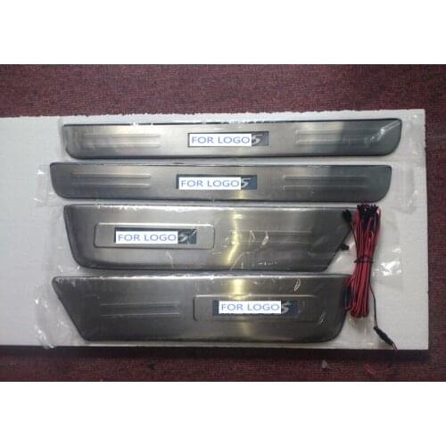 Stainless Steel LED lamp Door Sill Protectors Scuff Plate Welcome Pedal Threshold Pads Trim for Mazda 5 2008 2009-2016 2017