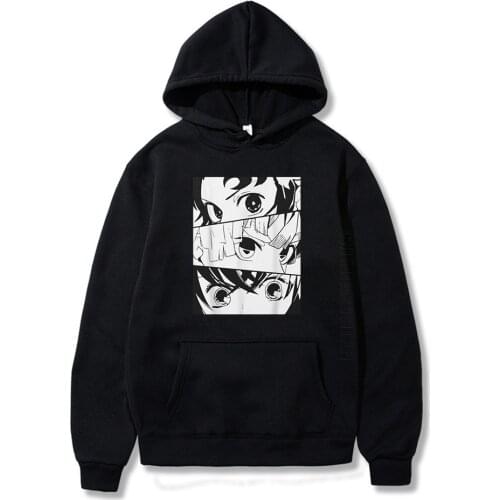 Anime Demon Slayer Kimetsu No Yaiba Streetwear Men Women Harajuku Hip Hop Hoodies Tanjiro Kamado Pullover Long Sleeve S-3XL