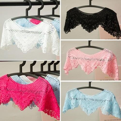 Embroidered Flower Lace Neckline Fabric Sewing Accessories Hollow Applique Lace Collar Skirt Shawl Wedding Dress Supplies DIY