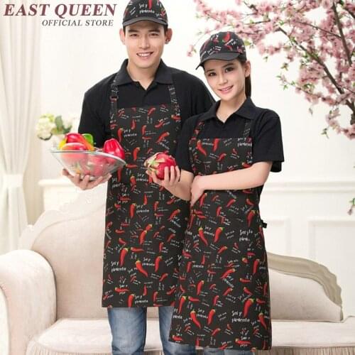 Aprons for woman pepper print work apron coffee restaurant kitchen apron for women men clothing NN0001