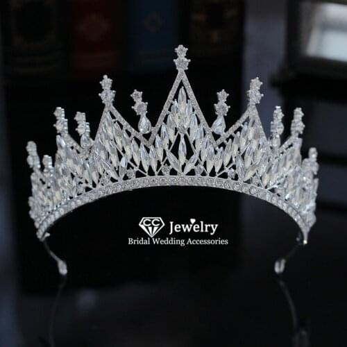 CC Tiaras and Crowns Hairband Headband Wedding Hair Accessories for Women Bride Princess Hairwear Shine Cubic Zircon Fine XY422