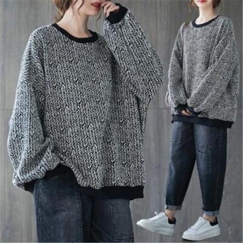 2021 Spring And Autumn New One Size Large Size Womens Sweatshirt Loose Commuter Turtleneck Round Neck Fashion Long Sleeve Top