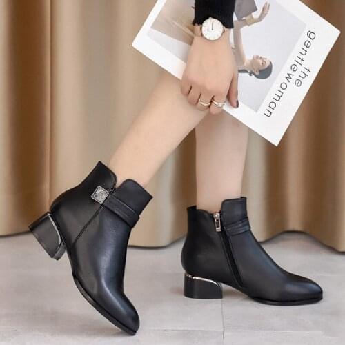Winter Women Martins Platform Genuine Leather Waterproof Boot Shoes