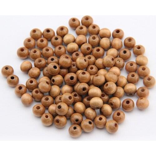 100pcs/lot Wholesale 6mm 8mm Natural Wood Beads Round Ball Wooden Loose Spacer Charm Beads for DIY Jewelry Finding houten kralen