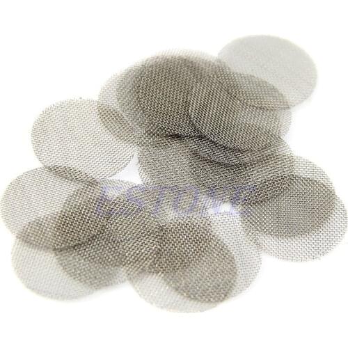 100pcs Multifunctional Hookah Water Pipe Stainless Steel Tobacco Smoking Accessorie Metal Filters Smoke Pipe Screen Gauze 19mm