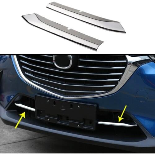 2pcs Front Bumper Air-inlet Grille Chrome Grill Cover Trim for Mazda CX-3 CX3 2016 2017