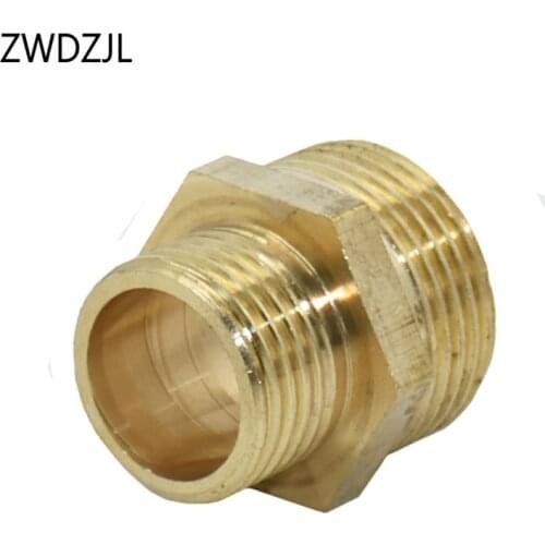 Brass male 3/4 to 1/2 male thread Connector copper Reducing joint Connector Pipe Hex Nipple Fitting Adapter 20 pcs