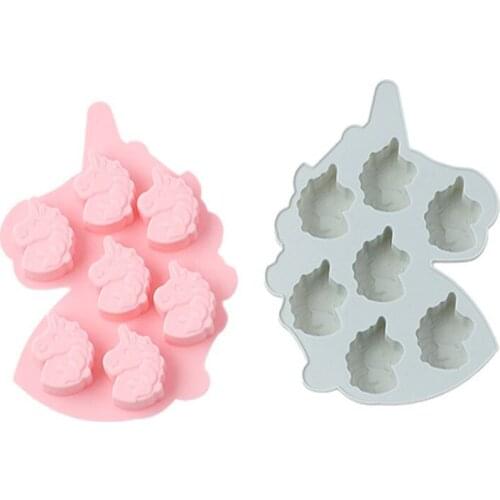 7 Cells Cute Unicorn Style No Smell Material Silicone Chocolate Cake Molds Baking Tools Epoxy Biscuit Candle Fondant Mold