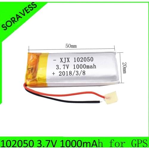 1000mah Lithium-ion Polymer Battery 3.7 V 102050 for MP3 MP4 MP5 GPS KTV Household Battery Amplifier Audio Computer Microphone