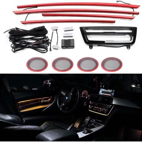 9-color automatic conversion Car interior door ambient light hore decorative lighting car for BMW 3 series F30 F35 2014-2018