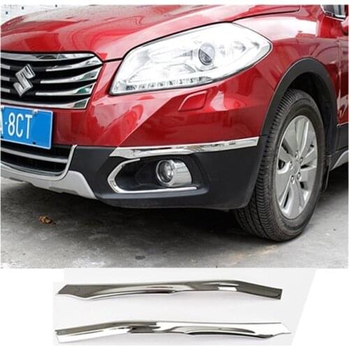 CAR STYLING ACCESSORIES FIT FOR 2014 2015 2016 SUZUKI SX4 S-CROSS ABS CHROME FRONT+REAR BUMPER CORNER PROTECTOR COVER GARNISH
