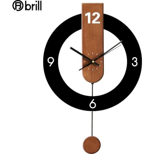 Large Pendulum Clocks Wall Home Decor 3d Metal Living Room Pendulum Clock Mechanism Creative Modern Gold Wood Clock Reloj Pared