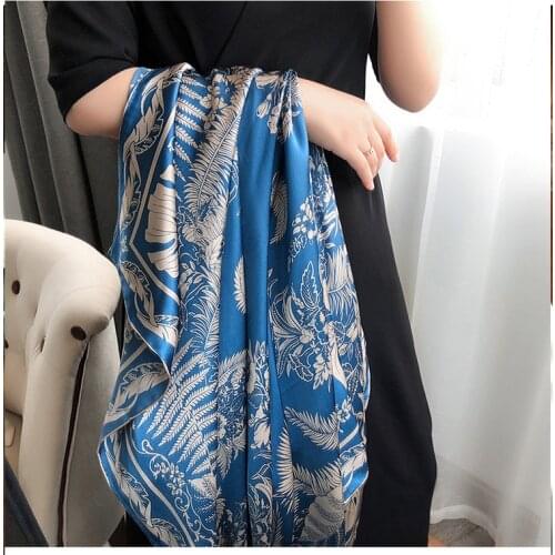 Women Scarves Fashion Floral New Brand Luxury 100% Silk Scarf Square 110 *110cm Large Square Head Scarves Lady Hijab Shawl