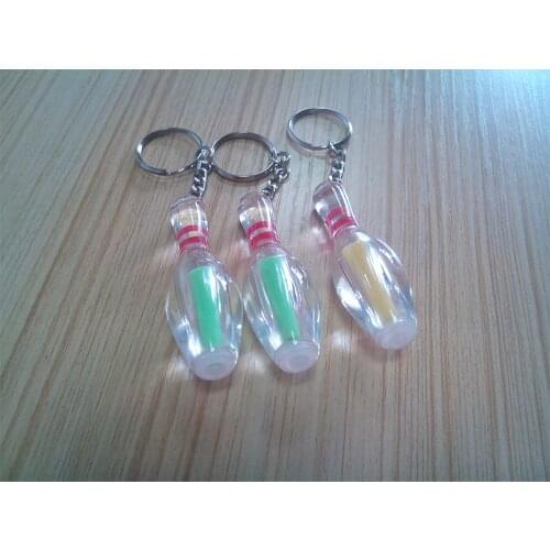 Bowling Gift Transparent Pin Key Ring with Core (10pcs/bag)