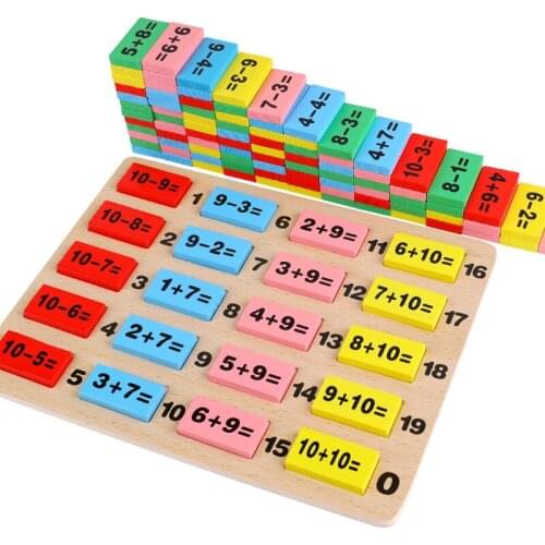 Wooden Math Toys For Kids Montessori Baby Educational Addition Subtraction Counting Mathematics Arithmetic Domino Children Toy