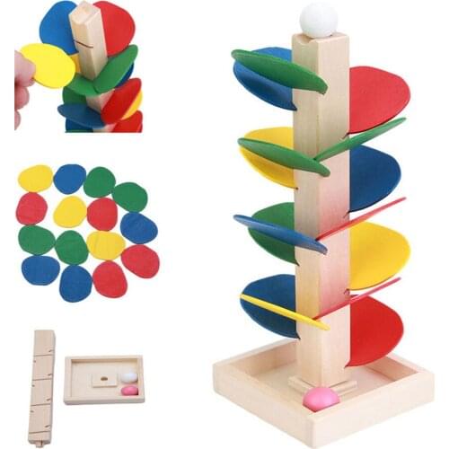 Baby Educational Blocks Toy Wooden Tree Marble Ball Run Track Game Kids Children Intelligence Early Educational Toy