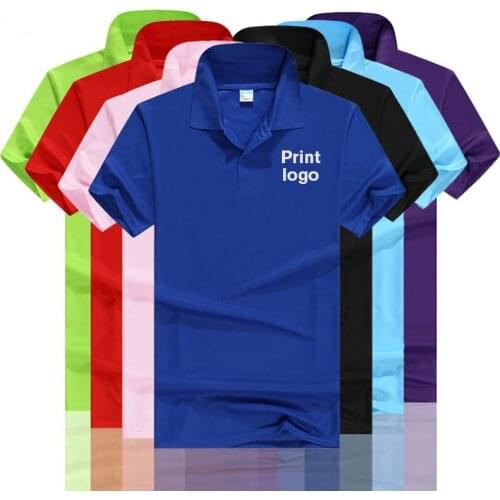 Fashion Men Turndown collar T Shirt DIY Custom Logo Printed Womens Casual polyester Tops Tees Short Sleeve