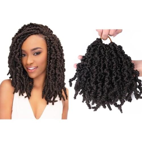 Hywamply 8" Pre-twisted Spring Twist Curly Crochet Braids Synthetic Braiding Hair Extension Jumgo Bomb Twist 15strands