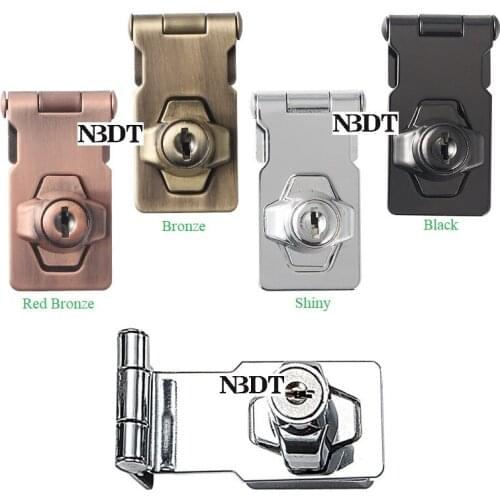 Key Different Furniture Cabinet Door Hasp Lock Twist Knob Red Bronze Black Shiny 90 180 Degrees Mount
