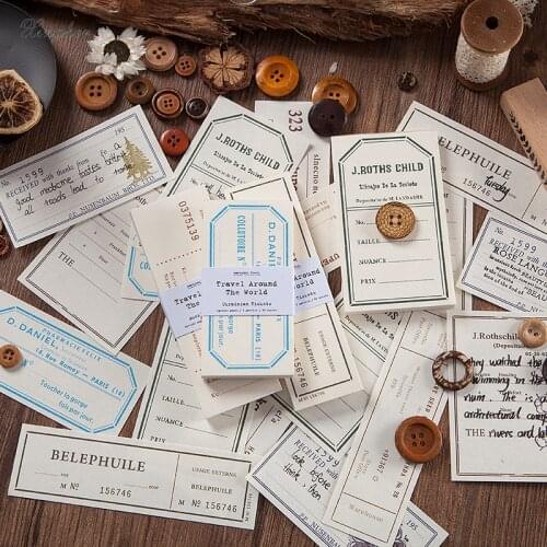 Travel tickets Collection Material Paper Junk Journal Planner Craft Paper Scrapbooking Vintage Decorative DIY Craft Photo Albums