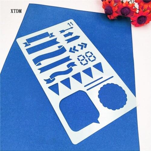 Ribbon plastic mold shield DIY cake scrapbook stencils hollow Embellishments printing lace ruler Valentines Day