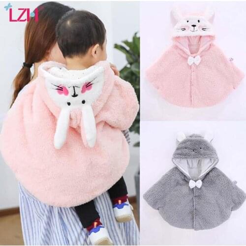LZH Baby Cloak Autumn Winter Windproof Childrens Coat Cute Thicken Baby Girls Shawl 2021 Hooded Baby Boys Clothing Kids Jacket