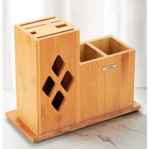 Multifunctional Kitchen Knives Holder with Cutlery Storage Box and Chopping Board Rest Tools Utensils Organizer Container