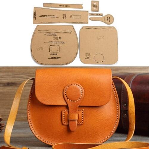 DIY Fashion Ladies Single Shoulder Bag Kraft Paper Template Drawing Pattern Handmade Leather Messenger Bag Sewing Stencil