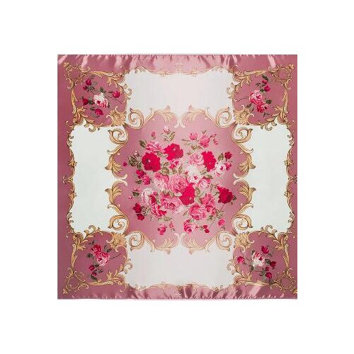 Fashion Scarf Women Luxury Brand Rose Floral Hijab Silk Satin Shawl Scarfs Foulard Square Head Scarves Wraps 2018 New Design