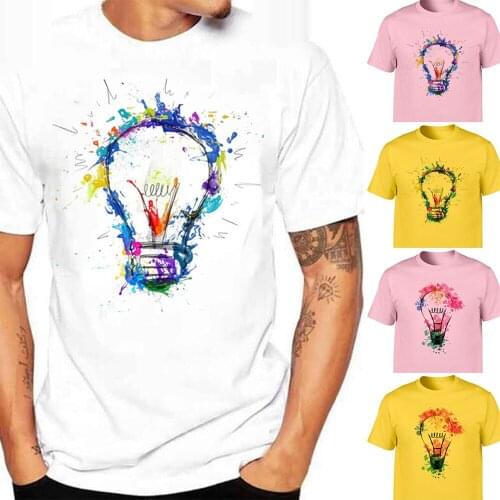 Summer Fashion 2020 Mens T-shirts Bulb 3D Print T Shirt Casual O-Neck Short Sleeve Male Funny Top Graphic Tees Men Streetwear