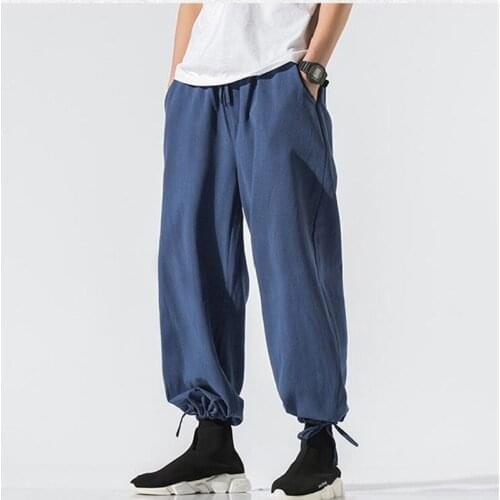 Men Large Size Wide Leg Pants 2020 Summer Mens Straight Casual Long Pants Chinese Style Autumn Male Harem Pants Plus Size M-7XL