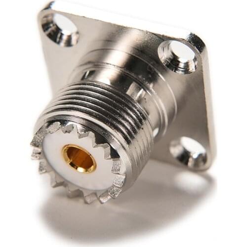 New 1pc Connector SO239 UHF female jack 4-hole 25mm Flange Solder Panel Mount