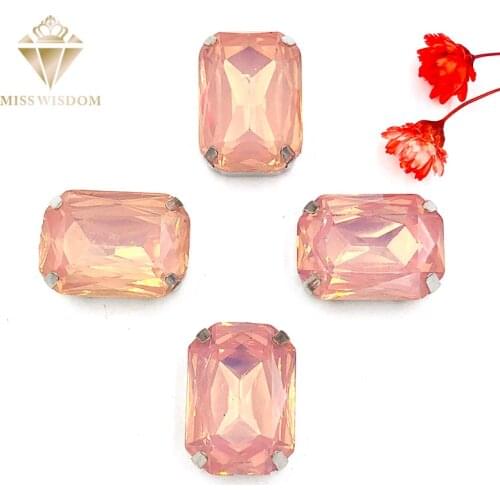 NEW 10X14mm/13X18mm Matt Pink opal Rectangle shape sew on rhinestones flatback Resin loose rhinestones DIY garment Accessories