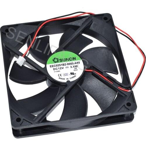 New For SUNON EEC0251B2-0000-A99 DC12V 3.4W 2-Wire Square Cooling Fan
