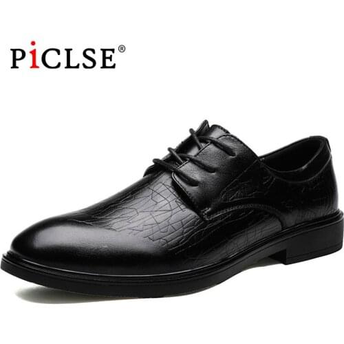 Genuine leather shoes Men Dress Shoes Fashion Formal shoes Men Business Office shoes Oxford shoes for Men Flats Plus size 46