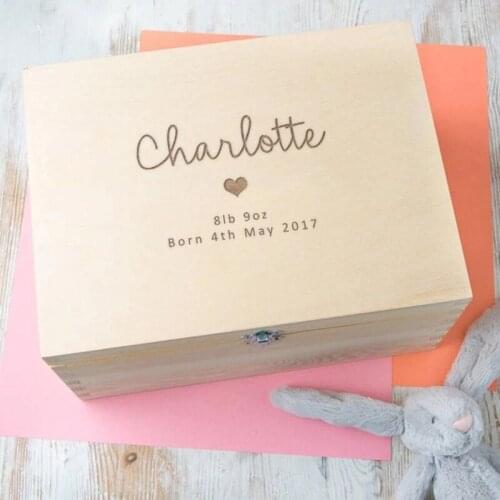 Personalized Baptism Keepsake Box ,Baptism Gifts for Baby Girl or Boy, Engraved Wooden Keepsake , Memory Box