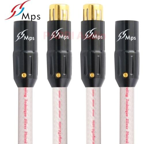 PAPRI MPS M-8 XLR 24K Gold Plated Plugs Connector 99.9997% OFC Silver Plated Cable For Audio Amplifier DAC DVD CD HiFi 1Pair