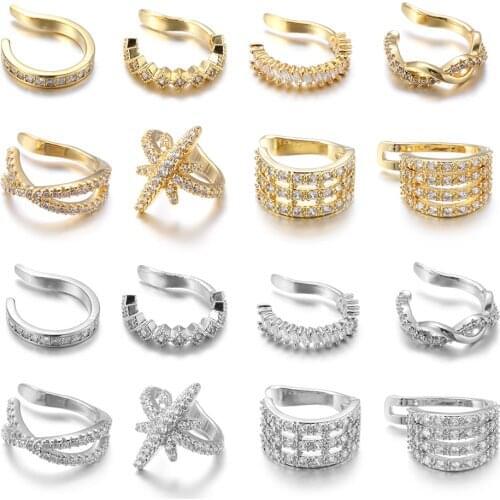 1pc Fashion Punk Helix Conch Cuff No Piercing Earring Various shapes Gold silver Color Unisex Adjustable Jewelry