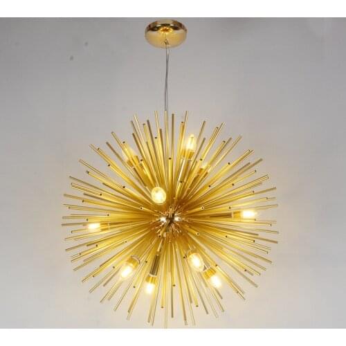 Nordic Modern Creative Personalized Chandelier Golden Simple Restaurant Bedroom Dandelion Ball Lamp