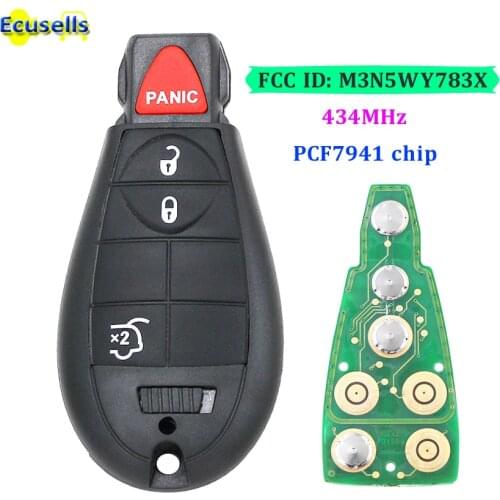 3+1 Buttons Smart Key 434Mhz for Chrysler #3 for Jeep Grand cherokee Commander PCF7941 ID46 chip FCC ID: M3N5WY783X/ IYZ-C01C